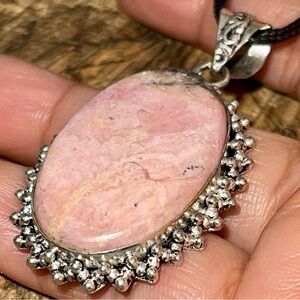 Pinkish Rhodochrosite Pendant 2”